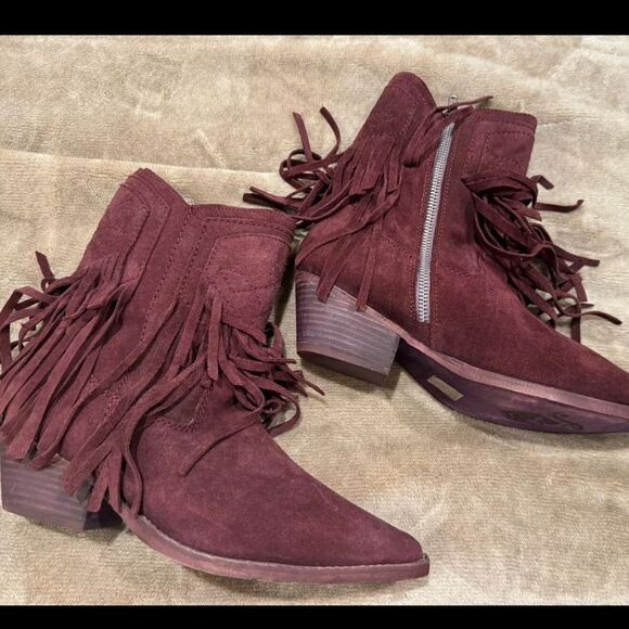 FREE PEOPLE LAWLESS FRINGE WESTERN SUEDE ANKLE BOOT NEW - Picture 6 of 6